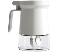 Aprilsunnyzone Moisture-proof Seasoning Bottle Sealed Salt Sugar Jar Glass Seasoning Storage(Iceland White)