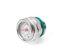 Aprilsunnyzone Motorcycle Engine Oil Temperature Gauge Filler Cap Replacement Part Compatible With W650 W400 W800 1987-1998 Front Mount(Silver)