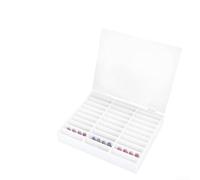 Aprilsunnyzone Nail art display box constructed with acrylic and dustproof cover, flip open access to a variety of nail swatches for professional and personal use (White)