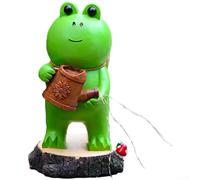 Aprilsunnyzone Outdoor Solar LED Resin Garden Decor Featuring Animal And Teapot Design Automatic Light Activation At Night For Landscaping