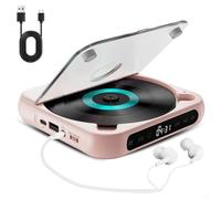 Aprilsunnyzone Rechargeable Portable CD Player With Compact Design, HiFi Sound For Home And Travel, Supports Wireless And Wired Playback, Lightweight And Portable(pink)