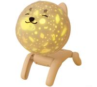 Aprilsunnyzone Robotic Dog Shaped Ambient Light Emitting Starry Patterns Via Rotating Projection Mechanism And Integrated Audio Chip(white)