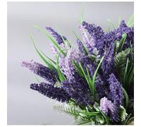 Aprilsunnyzone Spring Wedding Artificial Lavender And Baby's Breath Bouquet Crafted With PVC For Event Decoration(deep purple)