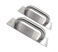 Aprilsunnyzone Stainless Steel 2 Pack Pull Push Door Handles for Fire and for Barn Environment (Square)