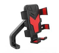 Aprilsunnyzone Sturdy 360 Degree Motorcycle Phone Stand with Secure Lock to Prevent Falls (Black rearview)