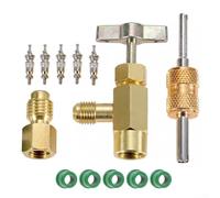Aprilsunnyzone Tank Adapter Kit With Brass Fittings AC Charging System Components 1/4 1/2 Inch Hose Connection For Vehicle HVAC Service