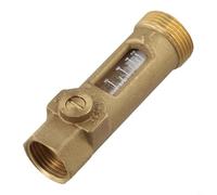 Aprilsunnyzone Visual Flow Meter Balancing Valve For Water Temperature Control System Direct Reading Brass Construction Double Thread Interface(B)