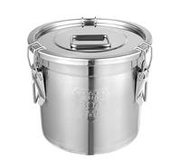 Apriltop 12L 304 Stainless Steel Airtight Canister for Kitchen,10-22Lbs/4.5-10kg Flour Container with Lid and Locking Clamp,Metal Bucket Food Storage Container for Rice, Flour, Grain, Coffee Bean(12L)