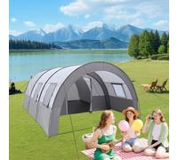 Apriltop 350x480x206cm Family Camping Tunnel Tent with Carry Bag for 6 Persons, 1500mm Waterproof and UV 50+ Protection, Grey Festival Tent, for Camping, Hiking, Family Gathering