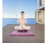 Apriltop Meditation Cushions, Made of Velvet, Buckwheat Husk and Cotton, Pure Color Yoga Pillows for Sitting on Floor, for Bedrooms, Living Rooms, Balconies, Yoga Rooms, Courtyards (Light Purple)