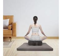Apriltop Meditation Cushions, Made of Velvet, Buckwheat Husk and Cotton, Pure Color Yoga Pillows for Sitting on Floor, for Bedrooms, Living Rooms, Balconies, Yoga Rooms, Courtyards (Grey)