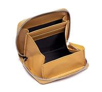 AprinCtempsD RFID Blocking Women‘s Small Wallet Genuine Leather Ladies Mini Purse with Coin Pocket Men's Credit Card Organizer Change Pouch with Zip (Yellow)