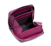 AprinCtempsD RFID Blocking Women‘s Small Wallet Genuine Leather Ladies Mini Purse with Coin Pocket Men's Credit Card Organizer Change Pouch with Zip (Purple)