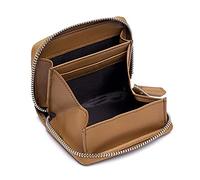 AprinCtempsD RFID Blocking Women‘s Small Wallet Genuine Leather Ladies Mini Purse with Coin Pocket Men's Credit Card Organizer Change Pouch with Zip (Brown)