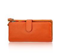 AprinCtempsD Women's Wallet Genuine Leather Long Clutch Purse | Credit Card Organizer, Large Capacity, Zipper, Colorful