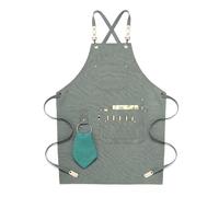 Apron for Men Women Adjustable Straps Canvas Cross Back Apron with Pockets for Shop Garden Restaurant Cafe,One Size,Blue (Lightgray One Size)