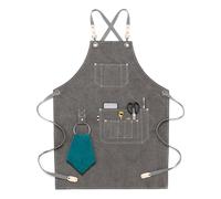 Apron for Men Women Adjustable Straps Canvas Cross Back Apron with Pockets for Shop Garden Restaurant Cafe,One Size,Blue (Grey One Size)