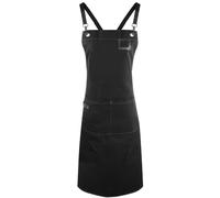 Apron for Women Men, Waterproof Apron with 2 Pockets, Card Slot and Cross Back, Unisex Work Aprons for Restaurant Cafe Shop, Adjustable Chef Aprons for Cooking Kitchen Garden Barbecue, 67x90cm (Black)