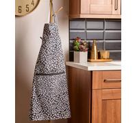 Orsina Apron, Chic Leopard Print Design With Adjustable Neck And Waist Straps, Shields Clothing During Cooking
