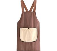 Apron With Pockets Cross Back Design With Towel, Waterproof Lightweight Durabl Fabric, Apron With Removable Towel For Adult (Brown)