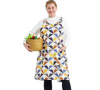 APRONNER Big Plus Size Aprons for Women with Pockets Cotton Linen Baking Kitchen Cooking, Birds, Large