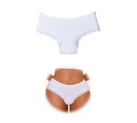 APRSEA Women Knickers Breathable Mid Waist Briefs Lightweight Sheer Feel Floral Lace Trim Pants White Pants Valentine XL