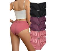 APRSEA Women Knickers Underwear Cotton Bikini Soft Breathable Briefs Comfy Hipster Panties Charming Underpants 6 Pack XL