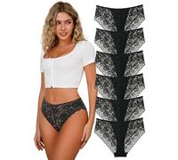 APRSEA Womens Knickers Elegant Underwear Medium Rise Lace Front Pants Satin Back