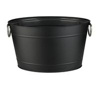 APS 36101 TIN Galvanised Metal Drinks Tray with Plastic Insert and Solid Ring Handles, 40 x 28 x 22 cm, Capacity: 11 Litres