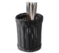 APS 40007 Economic Polypropylene Cutlery Dispenser Wicker Diameter 12 x 15 cm Black