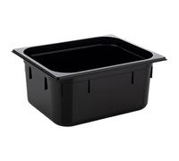 APS 82066 GN 1/2 container, gastronorm container made of polycarbonate, dimensions 325 x 265 mm, height 150 mm, volume 8.9 litres, black