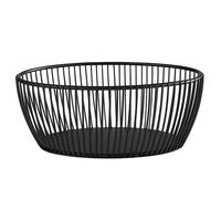 APS "SVART" Oval Metal Mesh Basket, Sturdy Mesh Basket, L: 20 cm, W: 15 cm x H: 8 cm, Bread Basket, Fruit Basket, Vegetable Basket, Stackable, Black, Dishwasher Safe