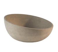 APS Bowl „Element“ - Concrete Bowl with Furniture-Friendly Underside, Stackable and with Dimensions Ø: 29.5 x H: 8.5 cm / 14.5 cm for 2.5 litres, Round and Bevelled