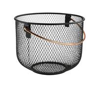 APS Bread and fruit basket, metal basket, black basket with handle in copper look, Ø 21 cm, 16,5 cm height