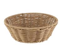 APS Cove 40340 Round Basket Beige Wicker Basket Polypropylene Container Wicker Bread Basket Food Basket Diameter 20 cm Height 7 cm Beige