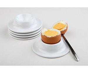 APS Egg Cup, Set of 4, Egg Holder, Stackable Melamine Egg Cup, Egg Cup White, Ø 8,5 cm, 4 cm Height