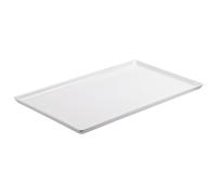 APS Float Melamine Tray in White with Non Slip Feet Dishwasher Safe - 1/1