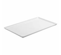 APS Float Melamine Tray in White with Non Slip Feet Dishwasher Safe - 1/2