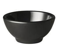 APS GF147 Melamine Round Bowl, 7.5 cm Item Height, Pure Black | Resistant to chipping and scratching, ideal for heavy-duty commercial food service and busy professional kitchens.
