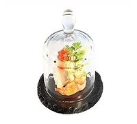 APS GH408 Slate Tray With Glass Cloche, 80 mm H | Protects butter or small bites from contamination while showcasing them beautifully for tableside hospitality.