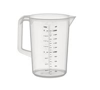 APS Measuring cup 2 litres, Ø 15.5 x H: 21 cm, plastic cup with embossed scale on the outside, closed handle, 1 and ml litre graduations, dishwasher safe