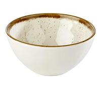 APS Melamine Bowl Stone Art Design Diameter 12 cm Height: 6 cm, 0.3 Litre, Seashell Theme White Inside, Outside Diameter Brown