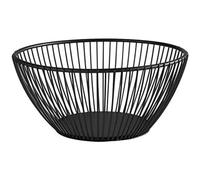 APS "SVART" Round Metal Mesh Basket, Sturdy Mesh Basket, Diameter 17.5 cm x H: 8 cm, Bread Basket, Fruit Basket, Vegetable Basket, Stackable, Black, Dishwasher Safe