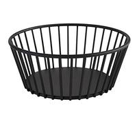APS „Urban“ round metal mesh basket, stable mesh basket, Ø 17 cm x H: 7 cm, bread basket, fruit basket, vegetable basket, stackable, black, dishwasher safe