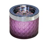 APS Wind ashtray, ashtray, ashtrays, made of chromed metal, frosted glass, with bayonet lock, Ø 9,5 cm, 8 cm height, purple