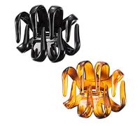 APSAMBR APPSAMBR-2PCS Flat Top Octopus Jaw Clip Set - BROWN & Black Hair Clips For Everyday Hair Styling, Claw Clips Variety Pack, Professional Quality Claw Clip Hair Accessories