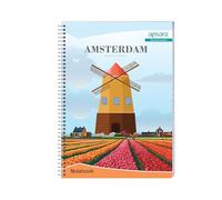 Apsara 1 Compartment Spiral Notebook 180 Pages 1 Piece Single Line 60gsm 29.7cm x 21cm Soft Cover Notebook for School Students Exam Prep & Professionals Design May Vary