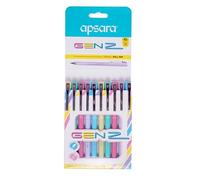Apsara Genz ball pen | smooth & long writing & comfortable grip | Attractive body colures & look | Ink Blue- 0.7 MM Tip |Pens use for School & College Students and Professionals | 10 Pcs Pack