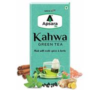APSARA Green Tea 100 Bags Kahwa Spicy Cashmere Green Tea, Natural Body Cleansing and Immunity Booster with Rock Salt, Tulsi, Cardamom, Cinnamon, Black Pepper, Ashwagandha Tea, Green Tea