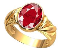 APSLOOSE 11.25 Carat Ratti Natural Ruby Gemstones Gold Ring without Heating and No Treatment for Women and Men {GGTL Lab Certificate}, Brass, Ruby Ruby Manic